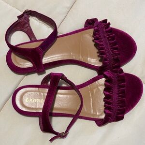 Bamboo Women's Velvet Sandals - Rich Burgundy